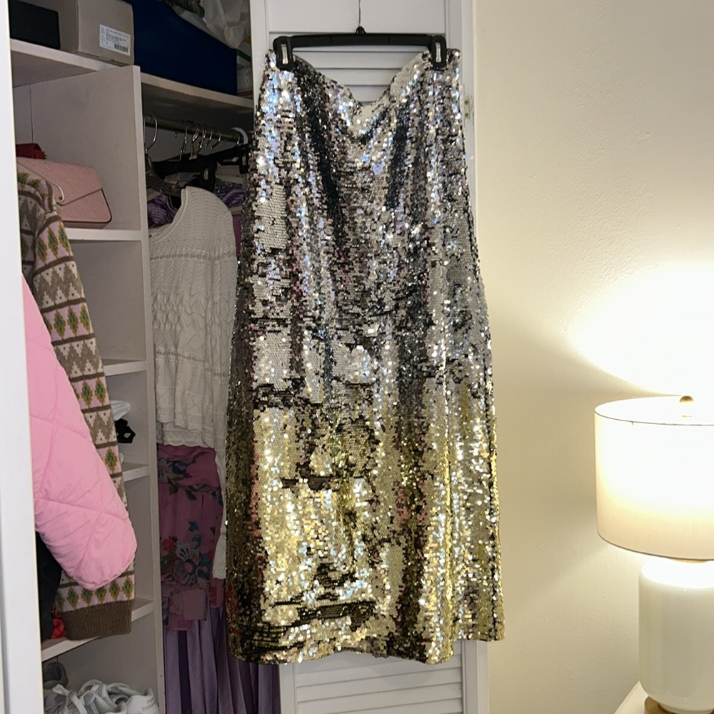 Anthropologie brand new with tags sequin maxi skirt
